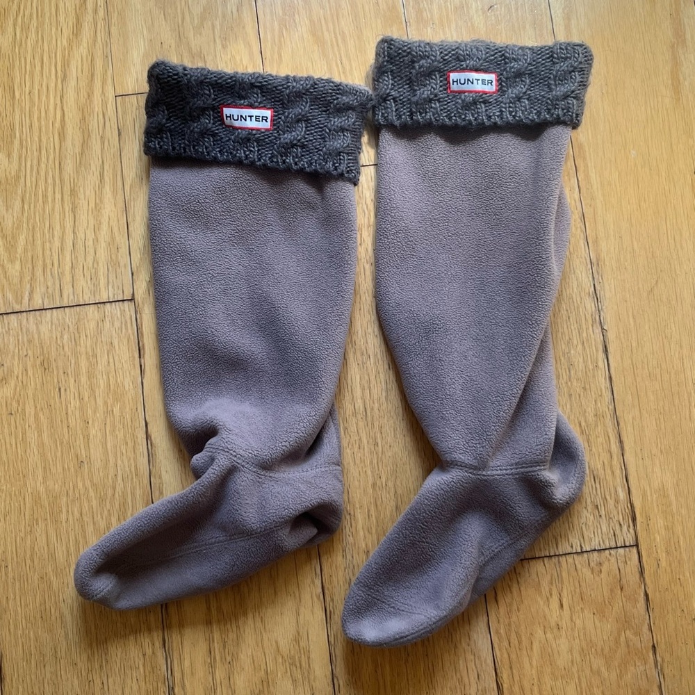 Hunter charcoal fleece tall boot liners, size M/L